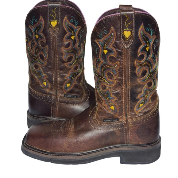 Justin Boots Shoes - Justin Rugged Stampede Square Composite Steel Toes Work Boots size 10.5
